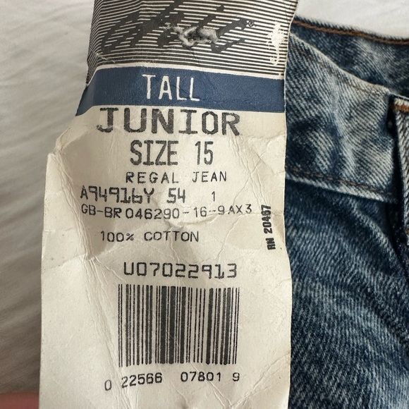 NWT VTG 80s Mom Jeans Chic Sz:15 Tall JR Acid Wash Denim High Waisted Pleated. - Picture 6 of 12